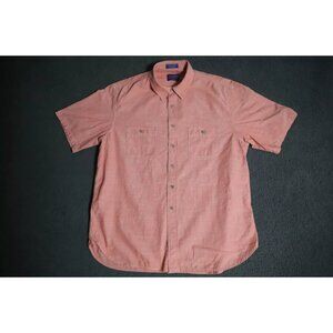 Pendleton Berkeley ButtonUp Shirt Men XL Red Spread Collared Short Sleeve Cotton